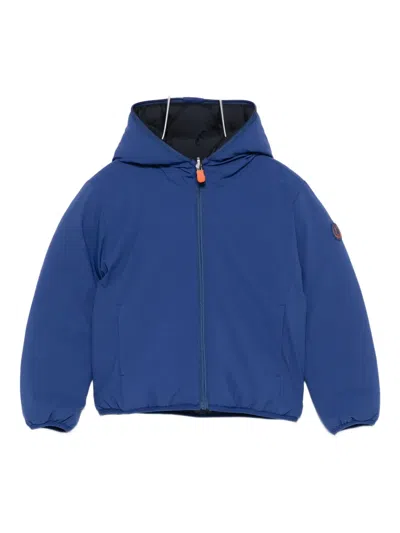 Save The Duck Kids' Logo-patch Padded Jacket In Blue
