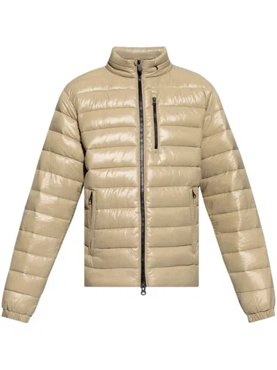 Save The Duck Logo-patch Padded Jacket In Beige