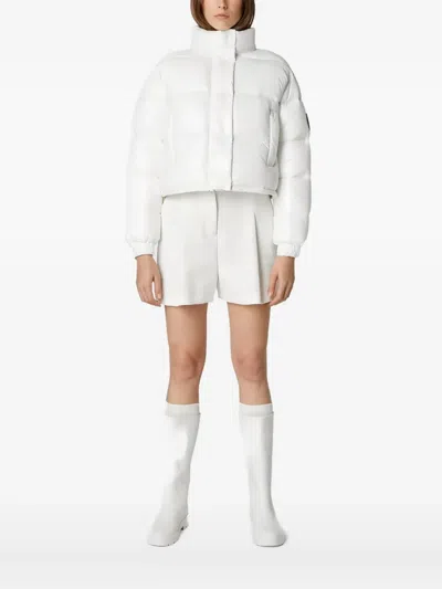 Save The Duck Logo-patch Padded Jacket In White