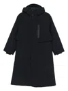Save The Duck Logo-patch Parka Coat In Blue