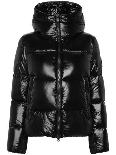 Save The Duck Isla Water Repellent Puffer Coat In Black