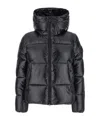 Save The Duck Biddy Black Down Jacket With Hood And Logo Patch On The Sleeve In Tech Fabric Man In Black