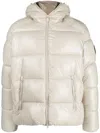 Save The Duck Logo-patch Puffer Jacket In Neutrals
