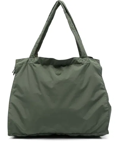 Save The Duck Logo-patch Tote Bag In Green