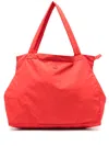 Save The Duck Logo-patch Tote Bag In Red