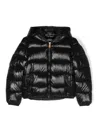 Save The Duck Logo-patch Zip-up Padded Jacket In Black