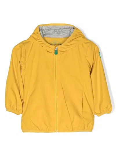Save The Duck Babies' Logo-patch Zip-up Windbreaker In Yellow