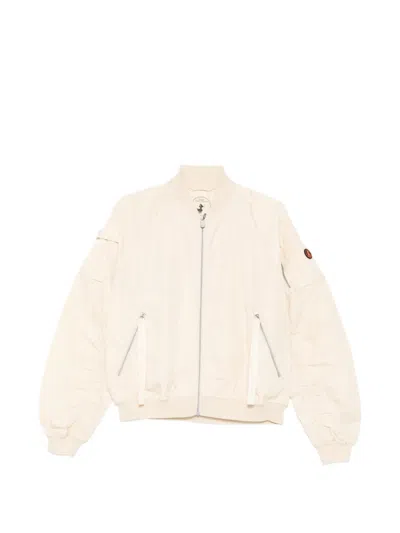 Save The Duck Logo-patch Bomber Jacket In Neutral