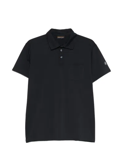 Save The Duck Logo-patch Chest-pocket Polo Shirt In Black