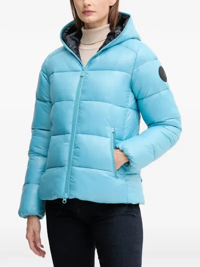 Save The Duck Lois Hooded Padded Jacket In Blue