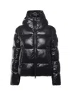 Save The Duck Biddy Black Down Jacket With Hood And Logo Patch On The Sleeve In Tech Fabric Man In Black