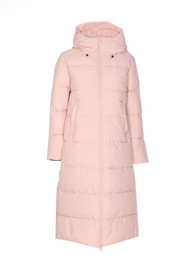 Save The Duck Long Down Jacket In Pink