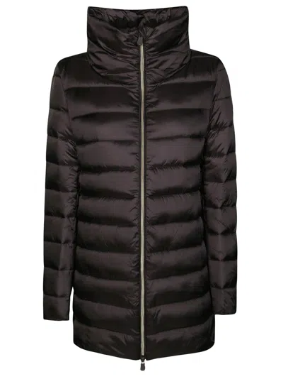 SAVE THE DUCK LONG MINIMALIST COAT WITH HIGH COLLAR