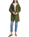 Save The Duck Long Rain Coat In Green