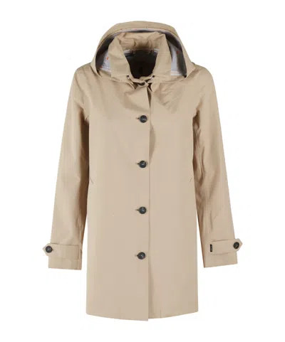 Save The Duck Long Sleeve Hooded Casual Jacket In Brown