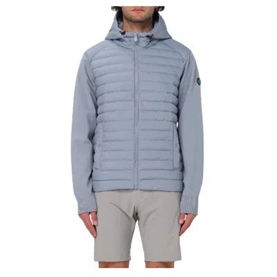 Save The Duck Long Sleeve Logo-patch Jacket In Grey