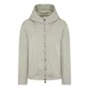 Save The Duck Long Sleeve Zip-up Nylon Jacket In Grey/beige