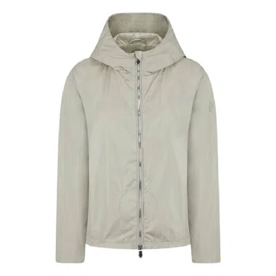 Save The Duck Long Sleeve Zip-up Nylon Jacket In Grey/beige
