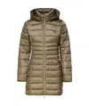 Save The Duck Caroline Longline Puffer Jacket In Mud Grey In Brown