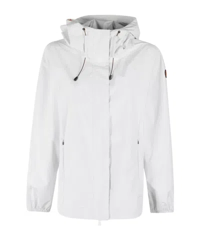 Save The Duck Long-sleeved Hooded Coat In White