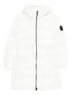 Save The Duck Quilted Mid-length Jacket With Hood In White
