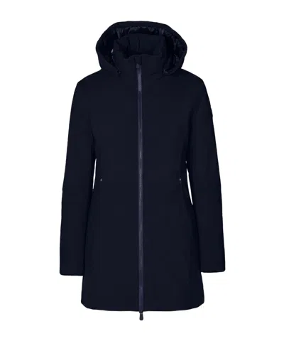 Save The Duck Long-sleeve Hooded Jacket In Blue