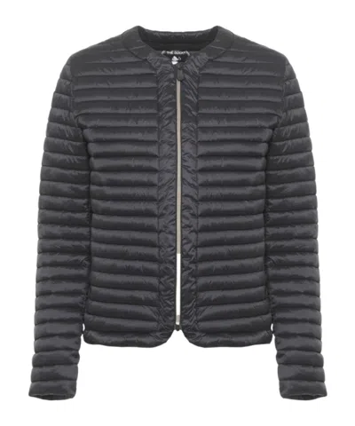 Save The Duck Long-sleeved Cotton-padded Jacket In Black