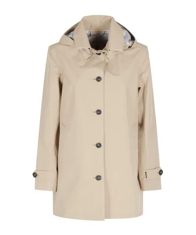 Save The Duck Long-sleeved Trench Coat In Brown