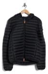 Save The Duck Luca Water Resistant Hooded Packable Puffer Jacket In Black