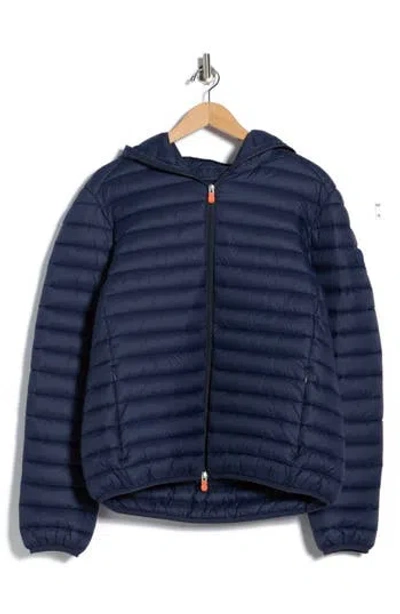 Save The Duck Luca Water Resistant Hooded Packable Puffer Jacket In Blue