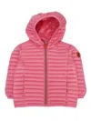 Save The Duck Pink Down Jacket For Baby Girl With Logo In Pink