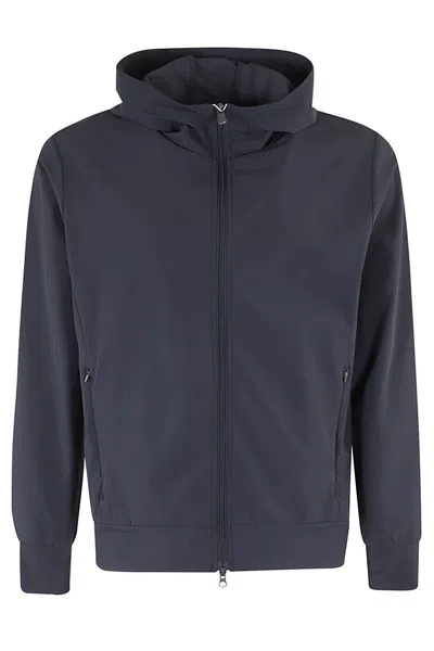 Save The Duck Luiz Logo Detailed Hooded Jacket In Blue