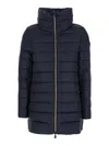 Save The Duck Lydia High-neck Quilted Coat In Blue