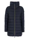 Save The Duck Lydia High-neck Quilted Coat In Blue