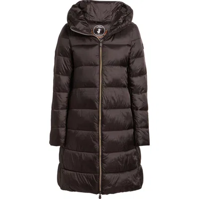 Save The Duck Lysa Water Repellent Hooded Puffer Jacket In Brown