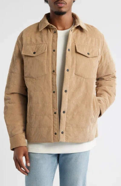 Save The Duck Magnus Water Repellent Corduroy Shirt Jacket In Brown