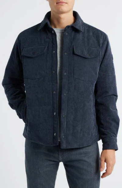 Save The Duck Magnus Water Repellent Corduroy Shirt Jacket In Blue