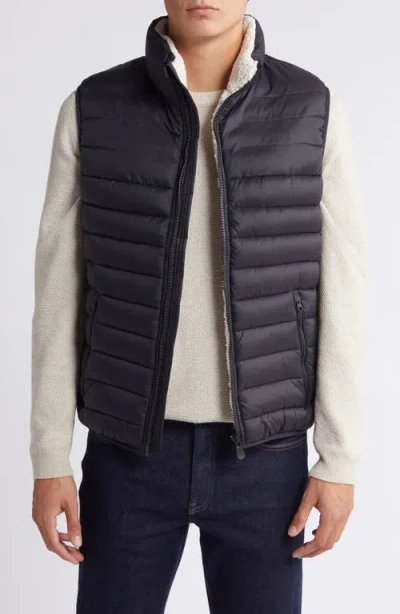 Save The Duck Majus Quilted Water Resistant Recycled Nylon Puffer Vest In Black