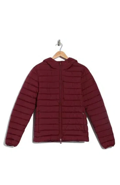 Save The Duck Marco Hooded Matte Puffer Jacket In Red