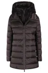 Save The Duck Long-sleeved Hooded Cotton Suit In Brown Black