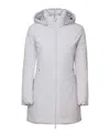 Save The Duck Hooded Padded Coat In Fog Grey