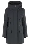 Save The Duck Matte Finish Padded Coat With Adjustable Hood In Gray