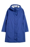 Save The Duck Maya Waterproof Hooded Raincoat In Eclipse Blue