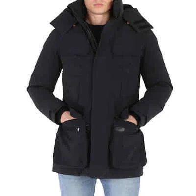 Pre-owned Save The Duck Men's Black Logo Down Jacket