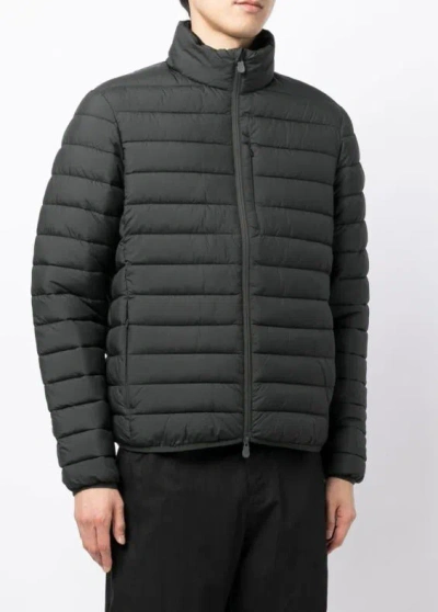 SAVE THE DUCK MEN ERION BLACK QUILTED PUFFER COAT JACKET