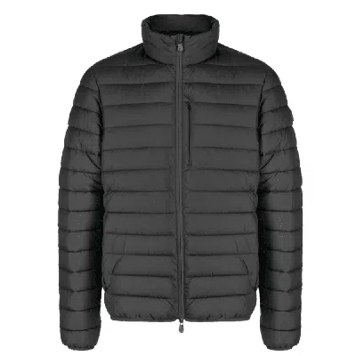 Save The Duck Men Erion Black Quilted Puffer Coat Jacket