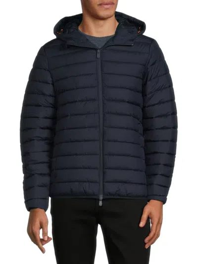 Save The Duck Men's Lucas Hooded Puffer Jacket In Blue