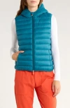 Save The Duck Milena Water Resistant Hooded Puffer Vest In Blue