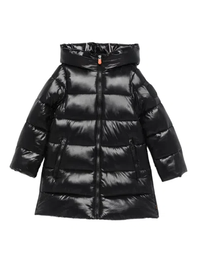 Save The Duck Kids' Millie Hooded Puffer Coat In Black