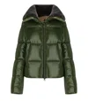 Save The Duck Moma Green Cropped Padded Jacket In Green